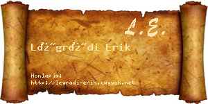 Légrádi Erik névjegykártya